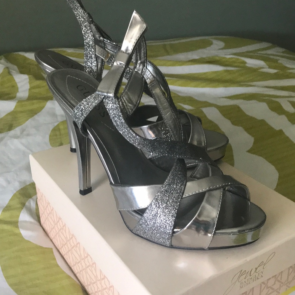 Guess silver high heels
